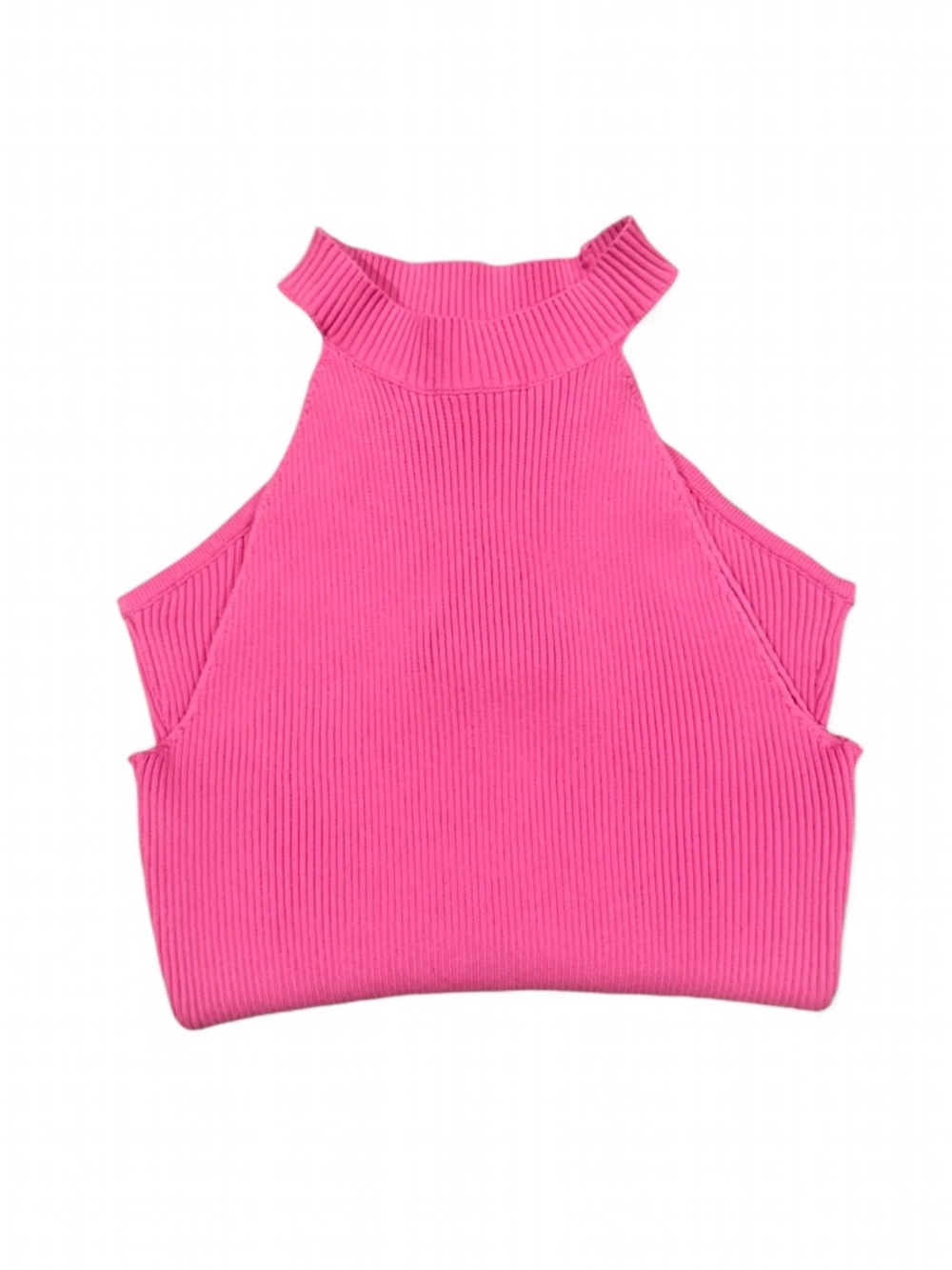 Pink Ribbed Halter Top Bodysuit Size Medium - Picture 2 of 5